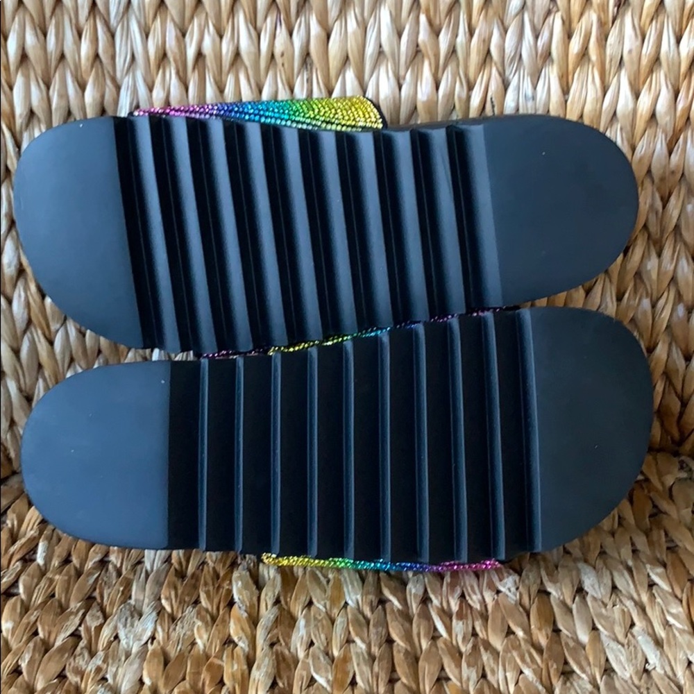NIB 🌈Rhinestone Rainbow Slides Sandals - Picture 6 of 7